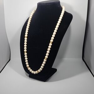 Monet Elegant Cream and Gold Beaded Necklace